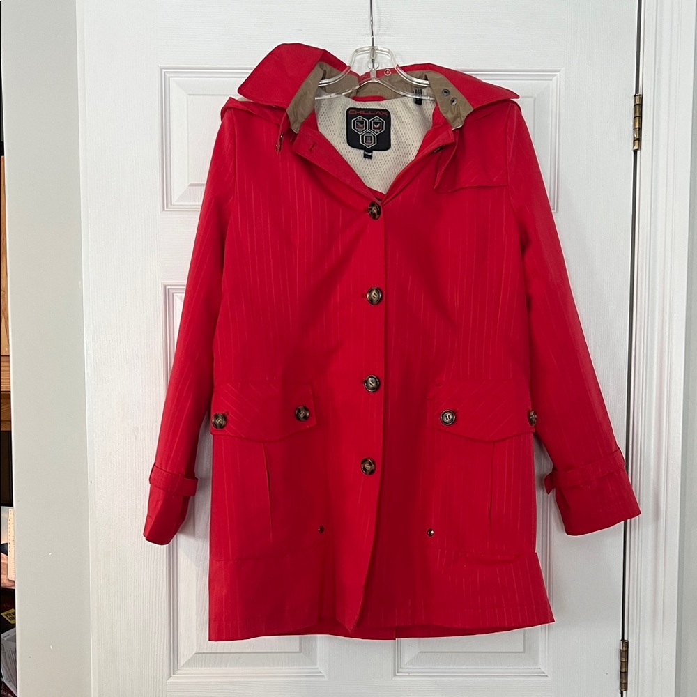 Pink Hooded Trench Coat
